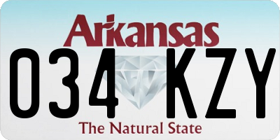 AR license plate 034KZY