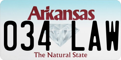 AR license plate 034LAW