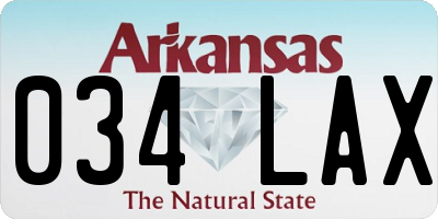 AR license plate 034LAX