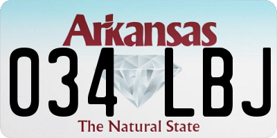 AR license plate 034LBJ