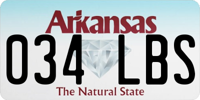 AR license plate 034LBS