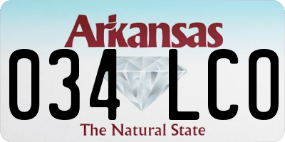 AR license plate 034LCO