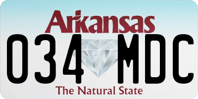 AR license plate 034MDC