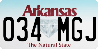 AR license plate 034MGJ