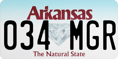 AR license plate 034MGR