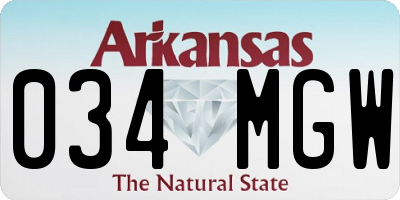 AR license plate 034MGW