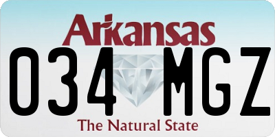 AR license plate 034MGZ