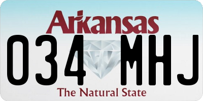 AR license plate 034MHJ