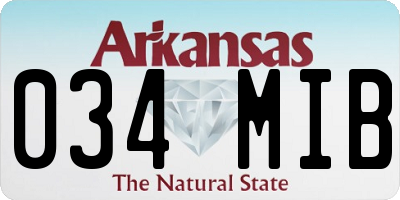 AR license plate 034MIB