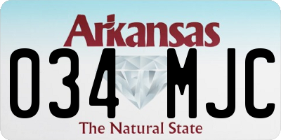 AR license plate 034MJC