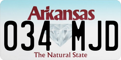 AR license plate 034MJD