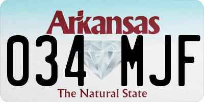 AR license plate 034MJF