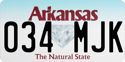 AR license plate 034MJK