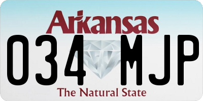 AR license plate 034MJP