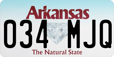 AR license plate 034MJQ