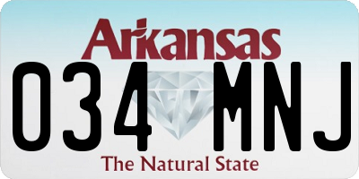 AR license plate 034MNJ