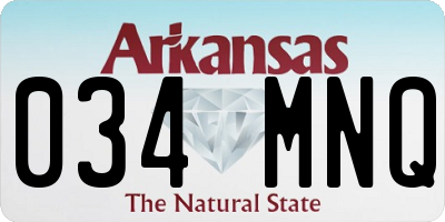 AR license plate 034MNQ