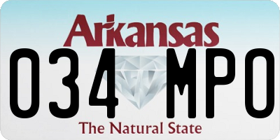 AR license plate 034MPO