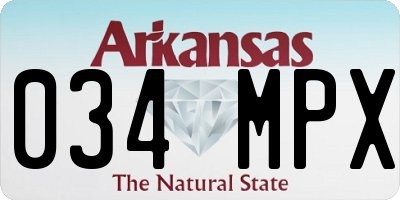 AR license plate 034MPX