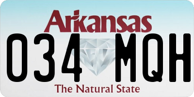 AR license plate 034MQH