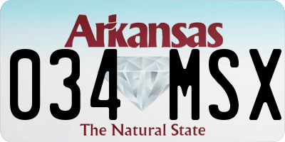 AR license plate 034MSX