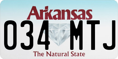 AR license plate 034MTJ