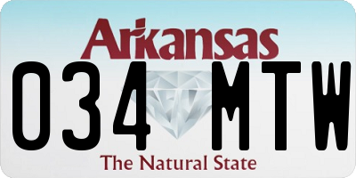 AR license plate 034MTW