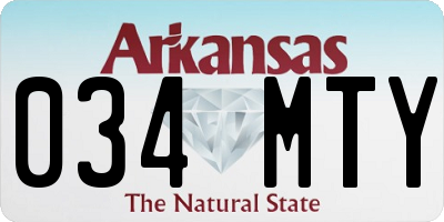 AR license plate 034MTY