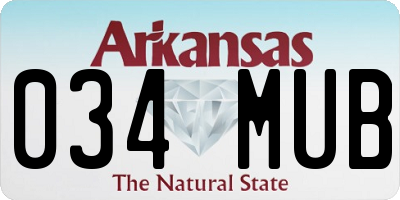 AR license plate 034MUB