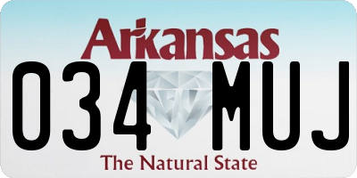 AR license plate 034MUJ
