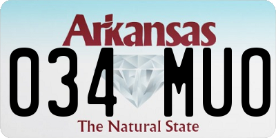 AR license plate 034MUO
