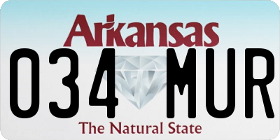 AR license plate 034MUR