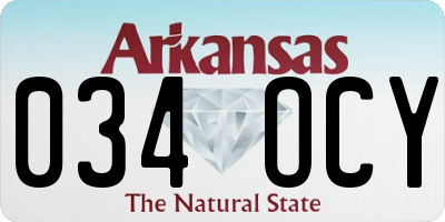 AR license plate 034OCY