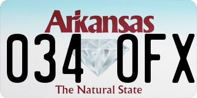 AR license plate 034OFX