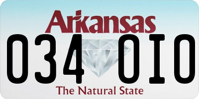 AR license plate 034OIO