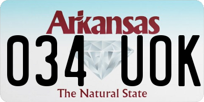AR license plate 034UOK