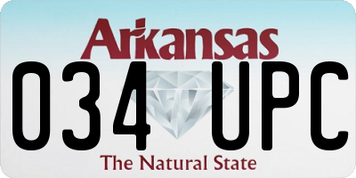 AR license plate 034UPC