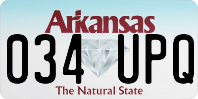 AR license plate 034UPQ