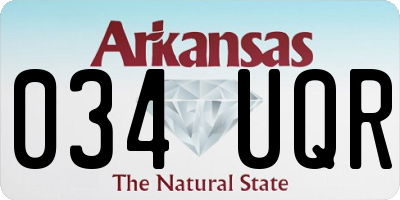 AR license plate 034UQR