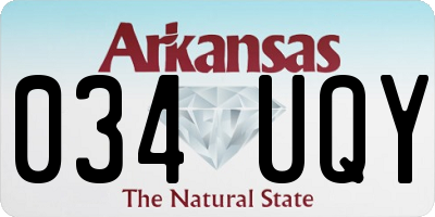 AR license plate 034UQY