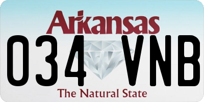 AR license plate 034VNB