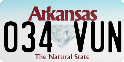 AR license plate 034VUN