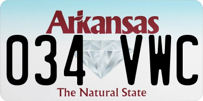 AR license plate 034VWC