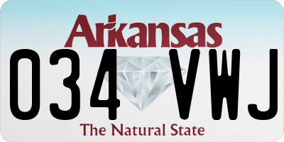 AR license plate 034VWJ