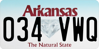 AR license plate 034VWQ