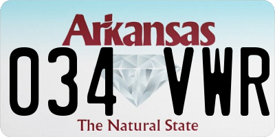 AR license plate 034VWR
