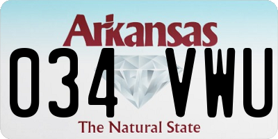 AR license plate 034VWU