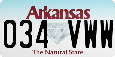 AR license plate 034VWW