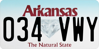 AR license plate 034VWY