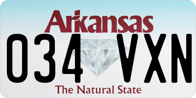 AR license plate 034VXN